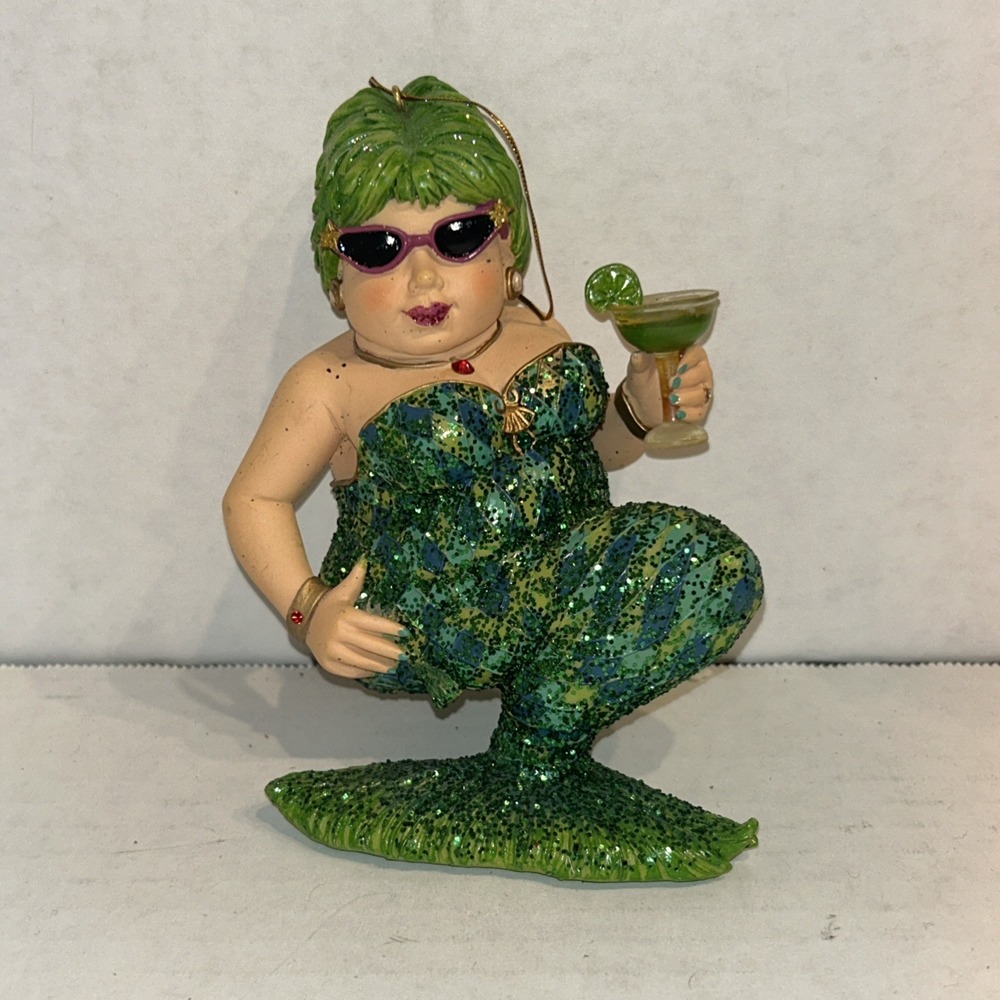 December Diamonds‎ Mermaid Green Margarita Sparkle Holiday Ornament D1